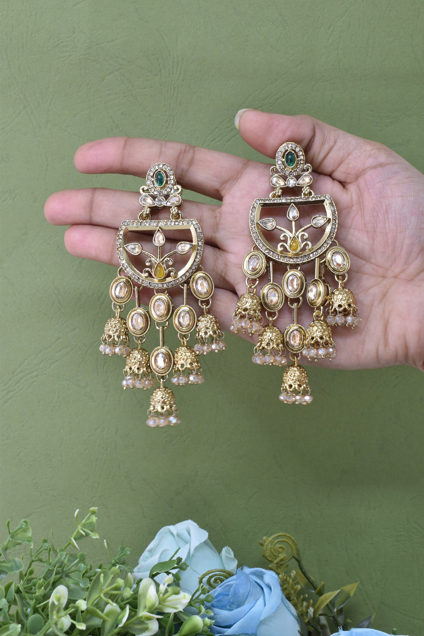 Partywear-earrings,chandeliar,partywear,Kashmiri earring-EAR-CFB-S08-MLT