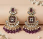 Ethnic Gold Plated Kundan Chandbali Earrings for Women, Traditional Indian Jhumka Drop Earring Set with Pearl & Stone Detailing, Perfect for Wedding, Festival, Party and Gifting
