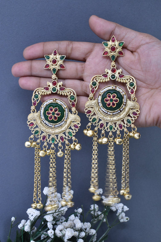 Kashmiri Long  Dangling earrings