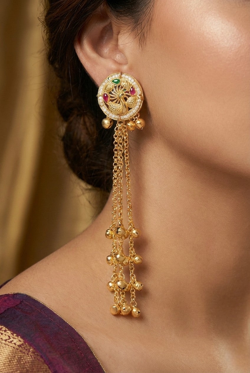 Kashmiri Long  Dangling earrings