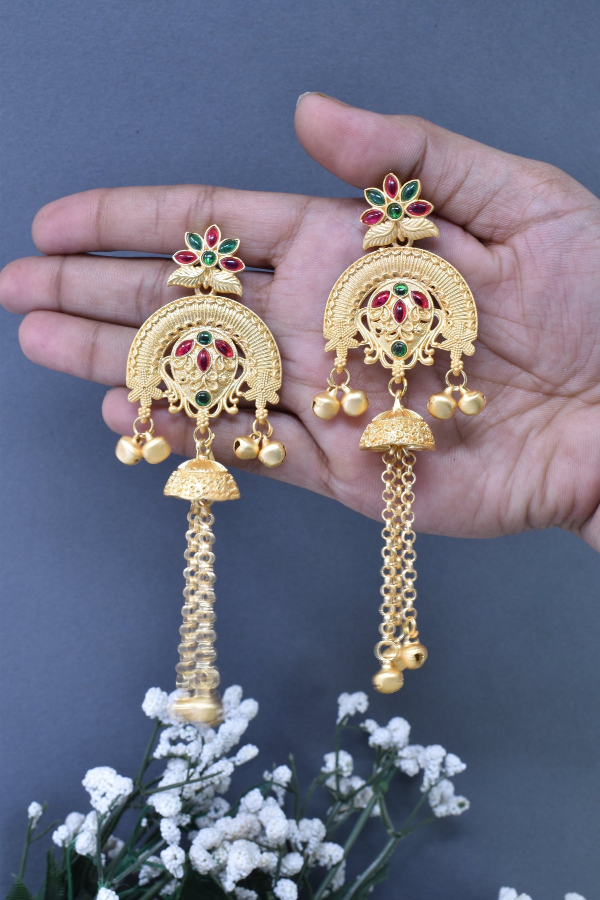 Kashmiri Long  Dangling earrings