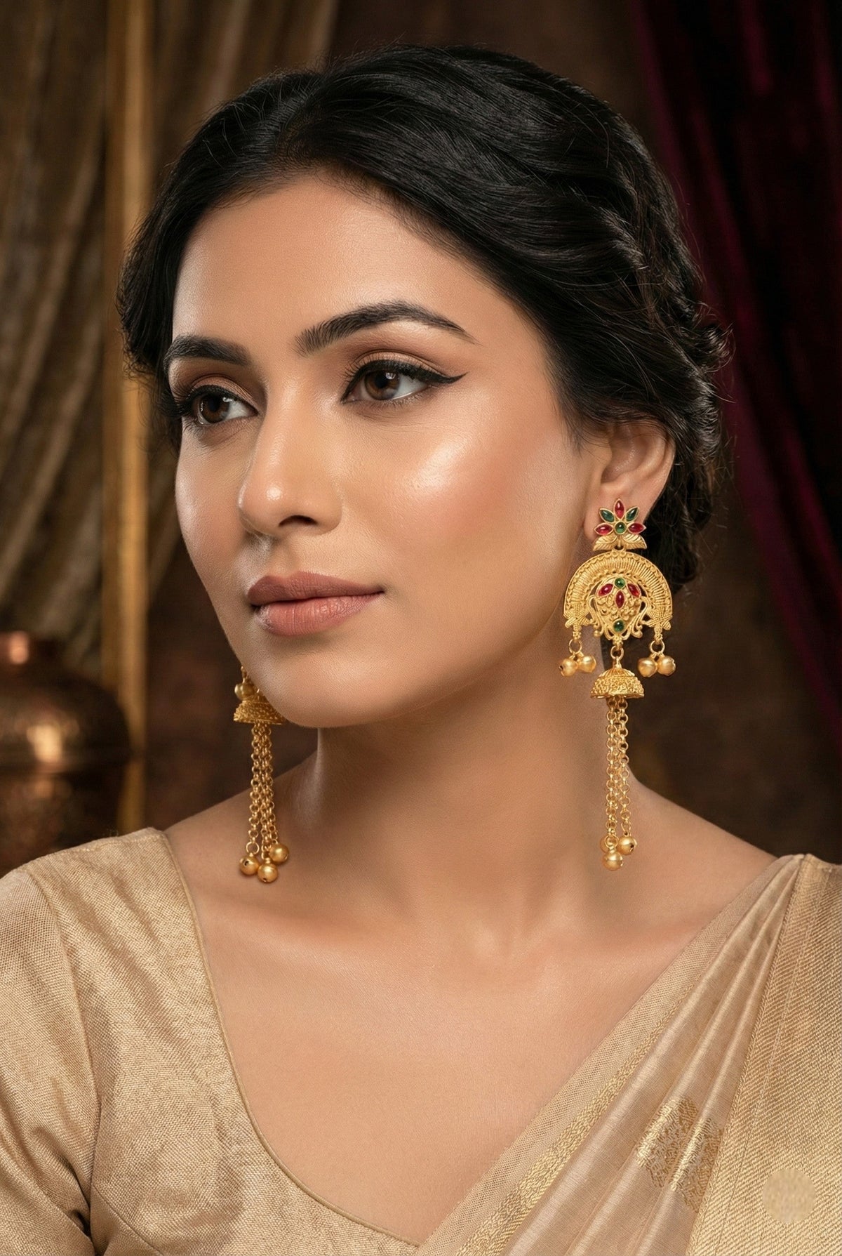Kashmiri Long  Dangling earrings