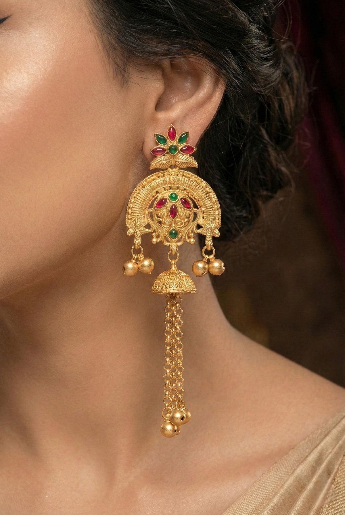 Kashmiri Long  Dangling earrings