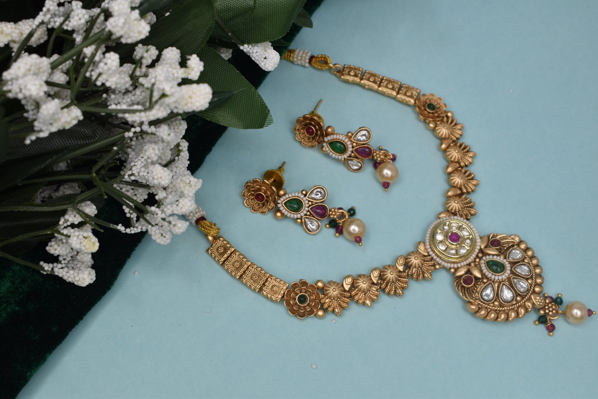Wedding wear bridal jewelery Partywear necklace jewelry set for women