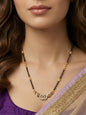 Traditional Gold-Toned Black Beaded Stylish Mangalsutra for Women Studded with Sparkling AD and Ruby Red Stones, Perfect for Daily and Office Ethnic Festive Jewellery Neckpiece-04