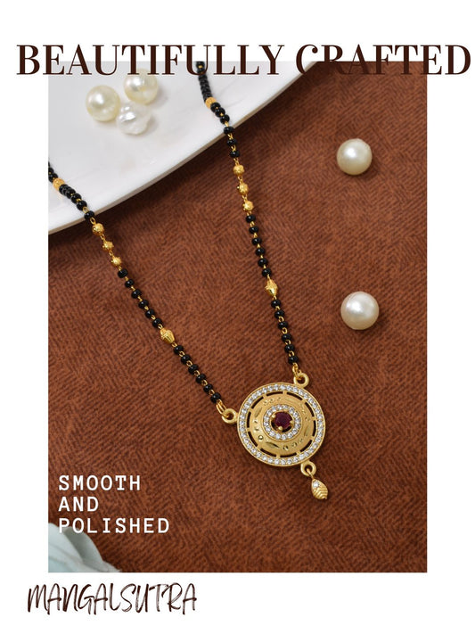 Traditional Mangalsutra for Women, Black Beads Chain with Pendant, Gold Plated Mangalsutra Necklace, Ethnic, Stylish Anniversary, Wedding, Festive Mangalsutra Jewellery for Women-07