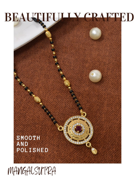 Traditional Mangalsutra for Women, Black Beads Chain with Pendant, Gold Plated Mangalsutra Necklace, Ethnic, Stylish Anniversary, Wedding, Festive Mangalsutra Jewellery for Women-08