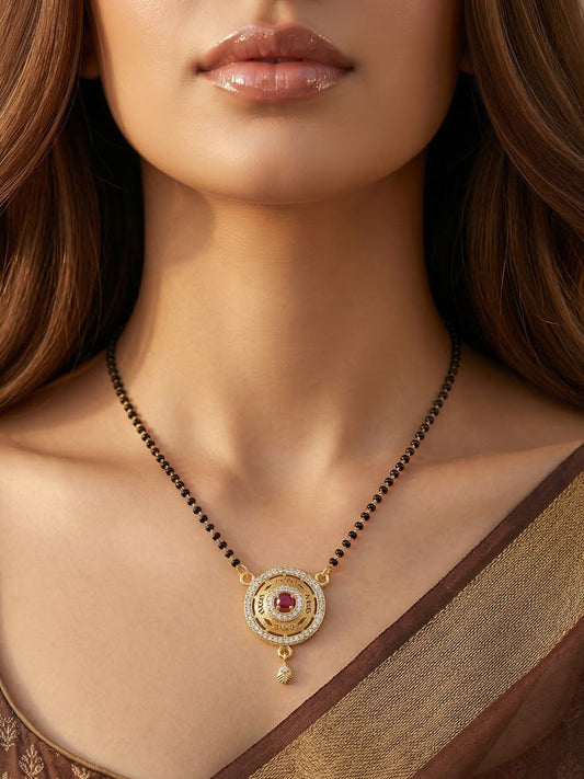 Traditional Mangalsutra for Women, Black Beads Chain with Pendant, Gold Plated Mangalsutra Necklace, Ethnic, Stylish Anniversary, Wedding, Festive Mangalsutra Jewellery for Women-10
