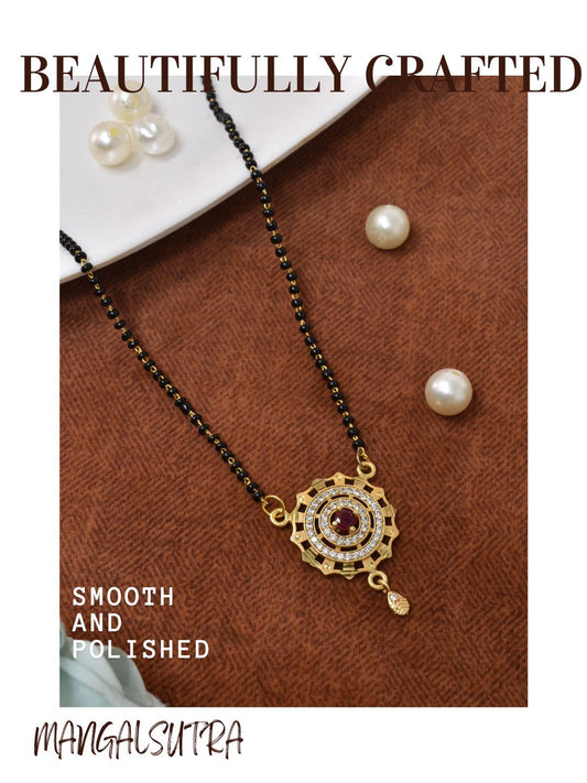 Traditional Mangalsutra for Women, Black Beads Chain with Pendant, Gold Plated Mangalsutra Necklace, Ethnic, Stylish Anniversary, Wedding, Festive Mangalsutra Jewellery for Women-14