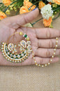 Traditional Goldplated Heavy Designer Meenakari kundan stone perl studded Bridal Big royal rajwadi rajputi big nath with  chain
