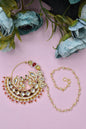 Traditional Goldplated Heavy Designer Meenakari kundan stone perl studded Bridal Big royal rajwadi rajputi big nath with  chain