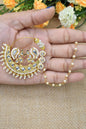 Traditional Goldplated Heavy Designer Meenakari kundan stone perl studded Bridal Big royal rajwadi rajputi big nath with  chain