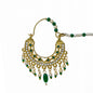 Fancy Ethnic Moon Shape Gold plated Green Nath  for Women