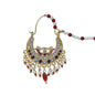 American diamond studded red color Moon shape Ethnic Nath for Women