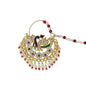American Diamond studded peacock design Golden Ethnic Nath for Women