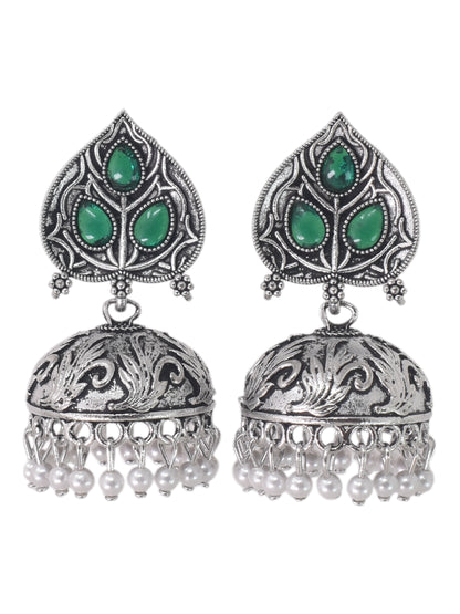 Partywear-earrings,chandeliar,partywear,Kashmiri earring,JHUMAR-OXOJMK-JRV-PAAN-GRN