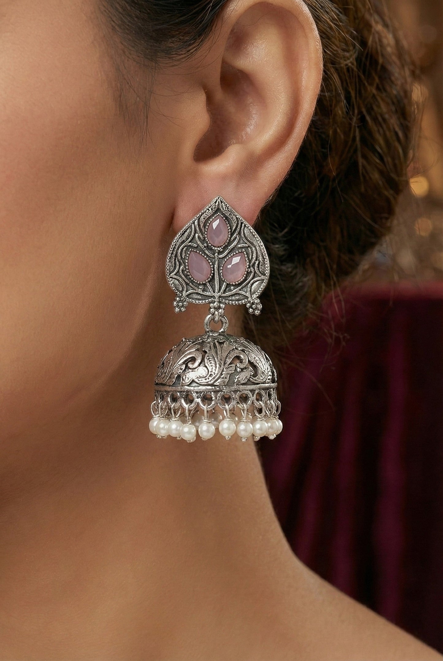 Partywear-earrings,chandeliar,partywear,Kashmiri earring,JHUMAR-OXOJMK-JRV-PAAN-LVDR