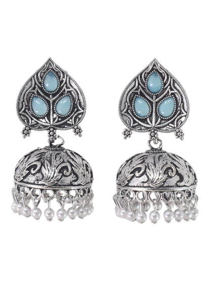 Partywear-earrings,chandeliar,partywear,Kashmiri earring,JHUMAR-OXOJMK-JRV-PAAN-SBLU