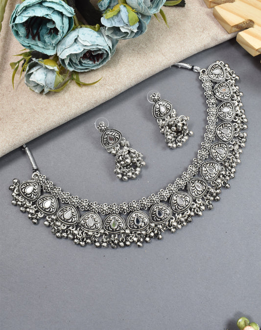 jewellery set for girls,Oxidised silver set,oxidised jwellery set,navratri jewellery set,garba jewellery set,Jewellery set,necklace gale ka,german silver necklace,Jewellery set for women,gale ka haar,neklace set,jewelery set for women,Antique designer set,gift ideas for wife