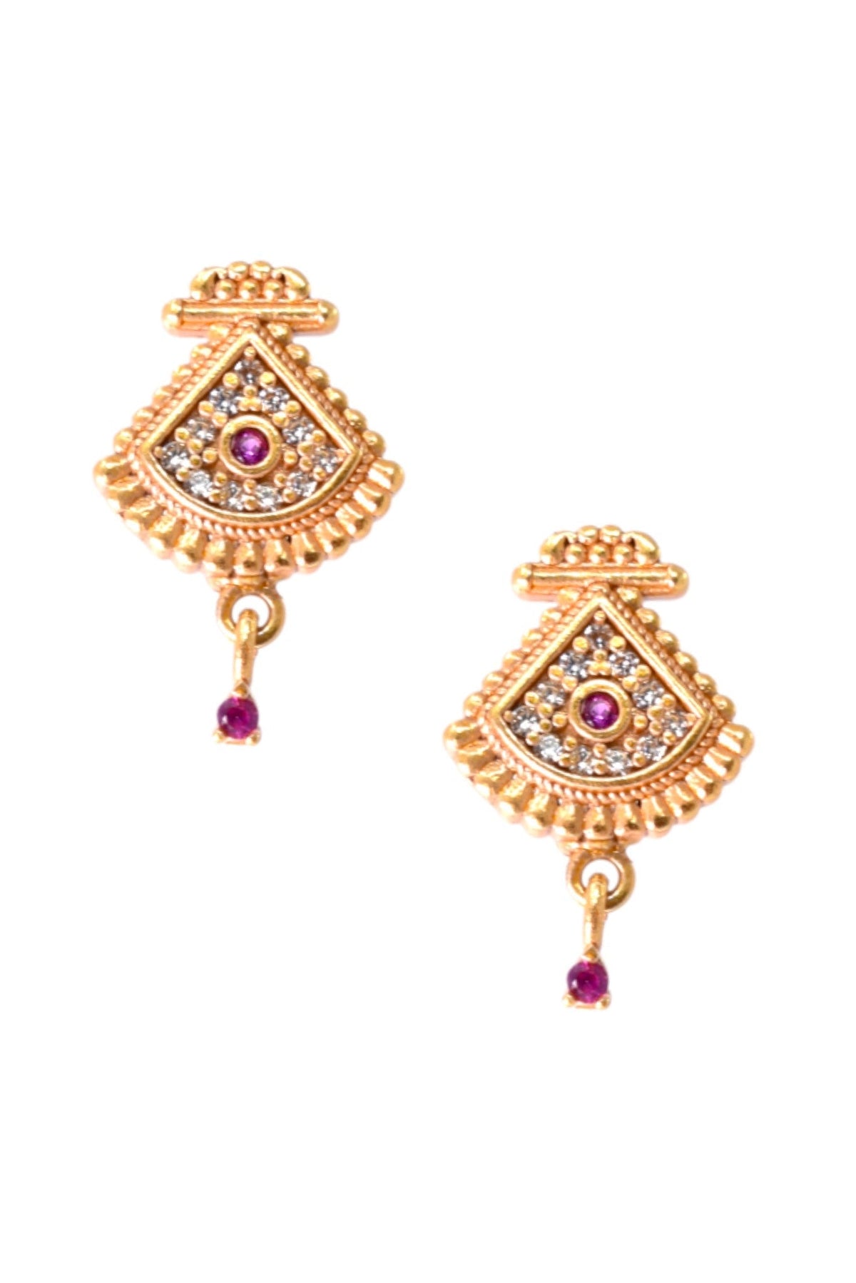 Gold Plated Stone Studded Pendant Necklace with Pink Center Accent for Women, Lightweight Party Jewellery for Festive, Wedding, Evening and Daily Styling with Premium Finish Chain-06