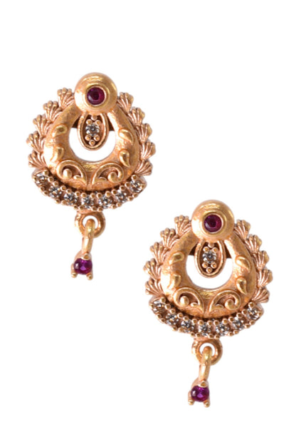 Gold Plated Stone Studded Pendant Necklace with Pink Center Accent for Women, Lightweight Party Jewellery for Festive, Wedding, Evening and Daily Styling with Premium Finish Chain-15
