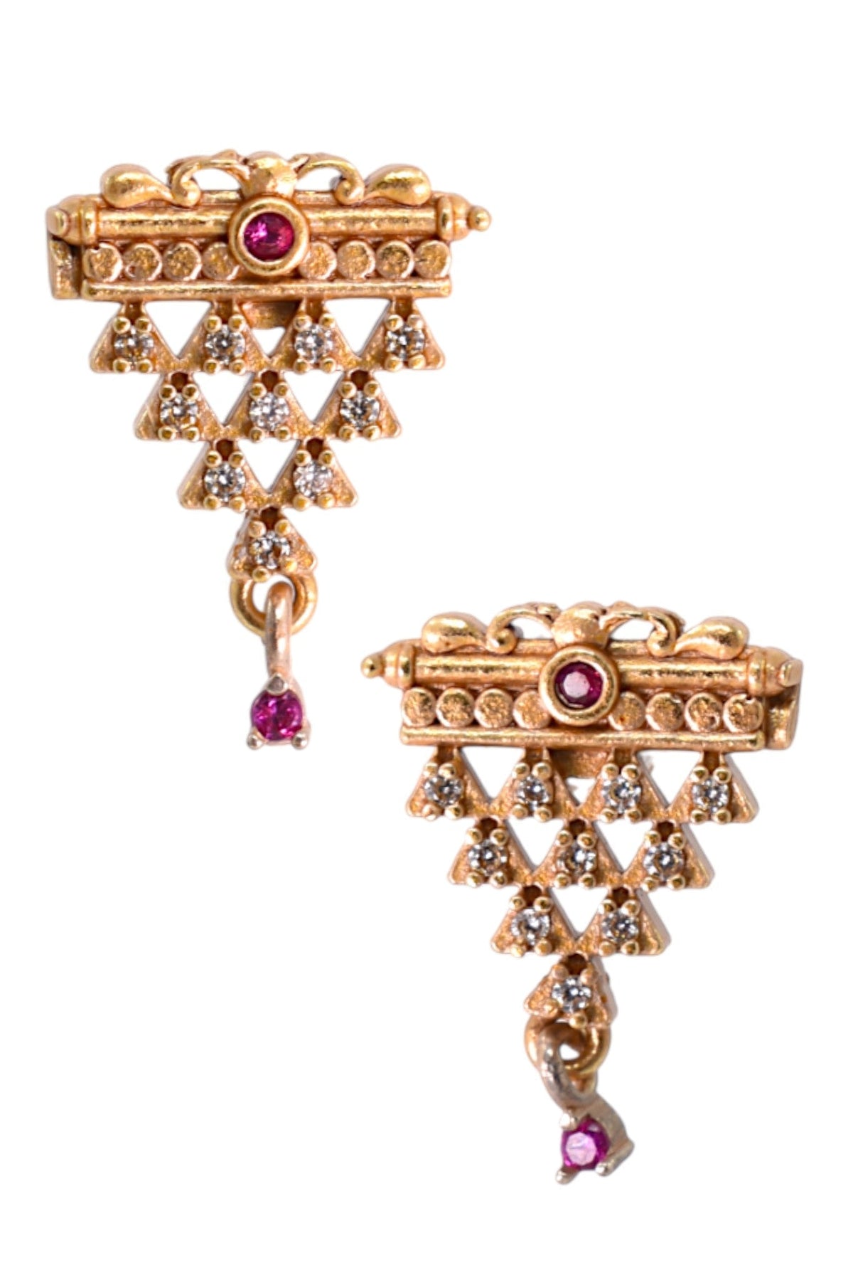 Gold Plated Stone Studded Pendant Necklace with Pink Center Accent for Women, Lightweight Party Jewellery for Festive, Wedding, Evening and Daily Styling with Premium Finish Chain-02