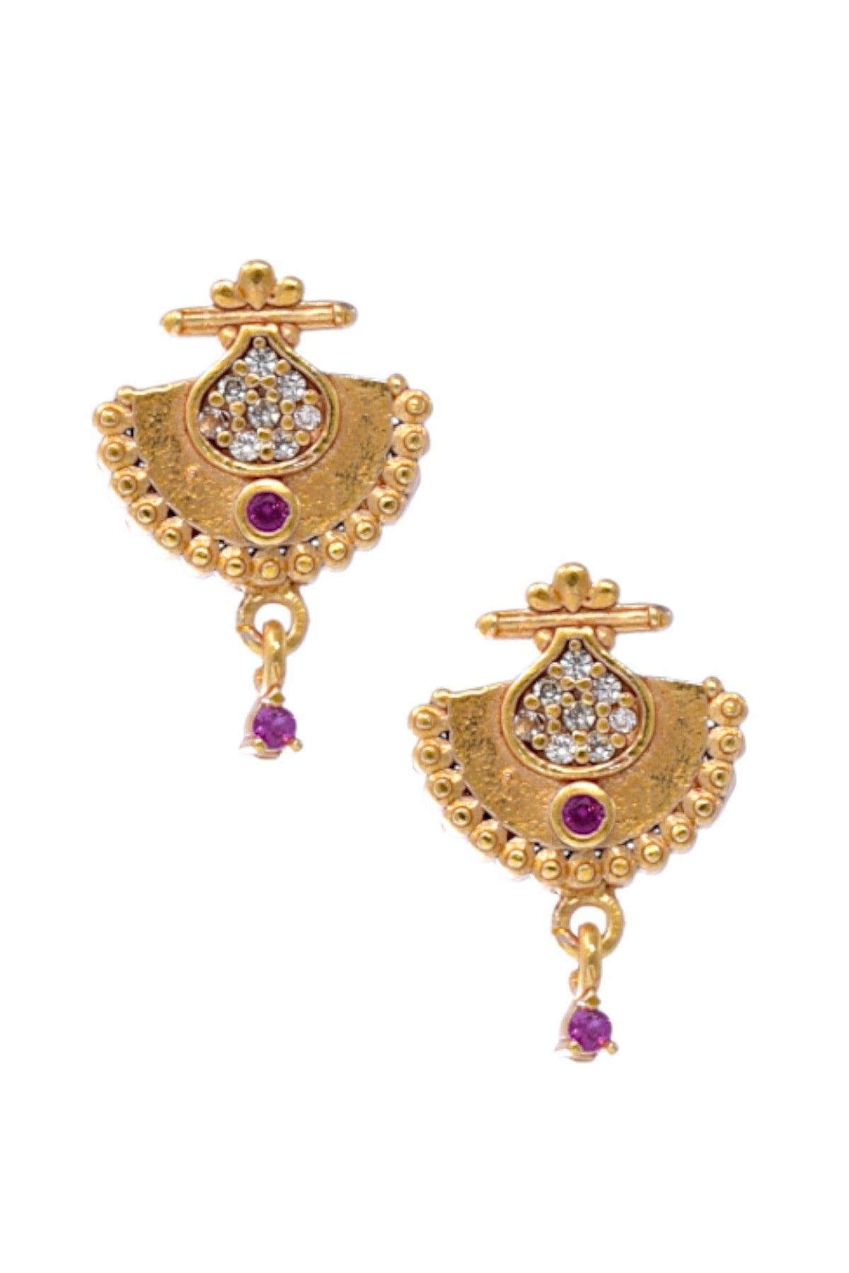 Gold Plated Stone Studded Pendant Necklace with Pink Center Accent for Women, Lightweight Party Jewellery for Festive, Wedding, Evening and Daily Styling with Premium Finish Chain-02