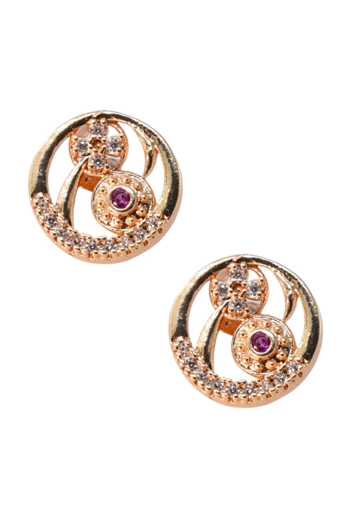 Gold Plated Stone Studded Pendant Necklace with Pink Center Accent for Women, Lightweight Party Jewellery for Festive, Wedding, Evening and Daily Styling with Premium Finish Chain-02