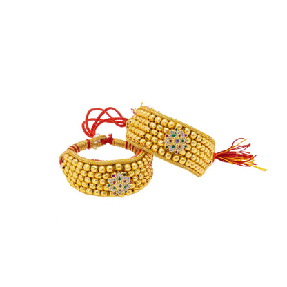 American Diamond studded Rajputi Rajwadi Punsi / Pocchi Hand Bracelet