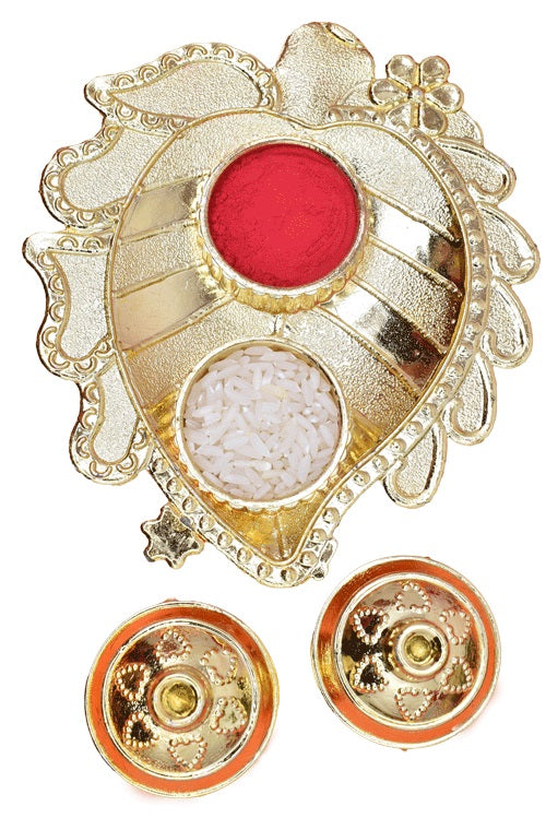 Pooja thali,pooja platter,karvachauth thali pooja items,kumkum dani,roli-chawal plate,roli haldi platter