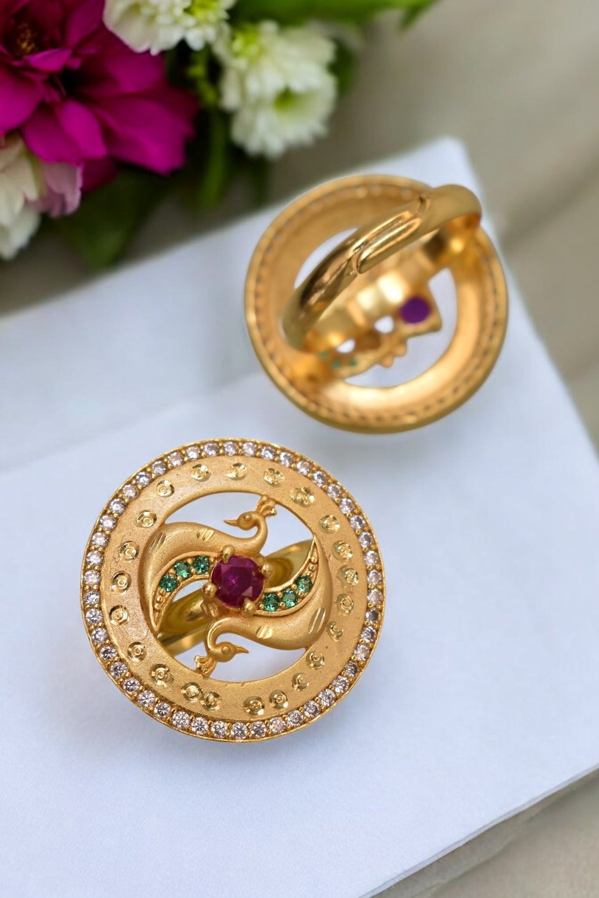 gold plated ring for women, meenakari adjustable ring, Indian wedding ring, ethnic ring jewelry, traditional bridal ring, womenâ€™s party wear ring, ethnic Indian jewelry, adjustable finger ring, gold finish ring for festivals, desi jewelry for women