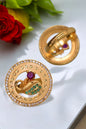 gold plated ring for women, meenakari adjustable ring, Indian wedding ring, ethnic ring jewelry, traditional bridal ring, womenâ€™s party wear ring, ethnic Indian jewelry, adjustable finger ring, gold finish ring for festivals, desi jewelry for women