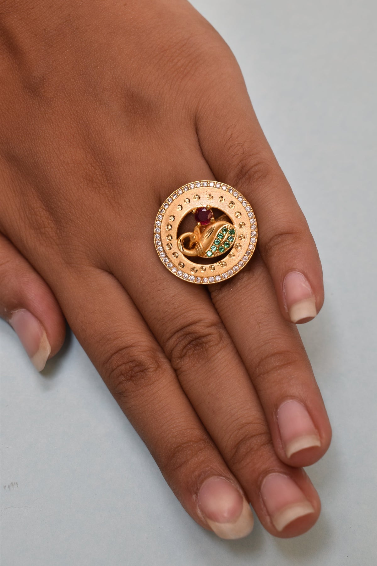 gold plated ring for women, meenakari adjustable ring, Indian wedding ring, ethnic ring jewelry, traditional bridal ring, womenâ€™s party wear ring, ethnic Indian jewelry, adjustable finger ring, gold finish ring for festivals, desi jewelry for women