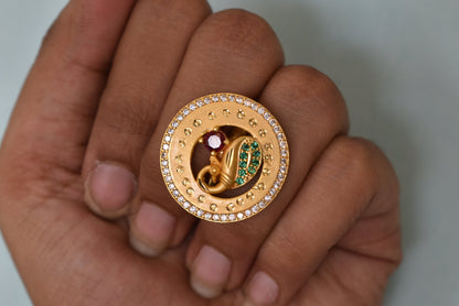 gold plated ring for women, meenakari adjustable ring, Indian wedding ring, ethnic ring jewelry, traditional bridal ring, womenâ€™s party wear ring, ethnic Indian jewelry, adjustable finger ring, gold finish ring for festivals, desi jewelry for women