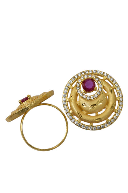 Trendy gold-plated ring