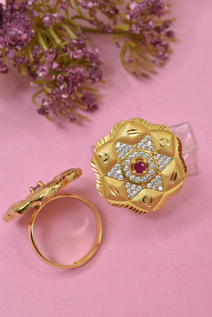 Adjustable gold ring