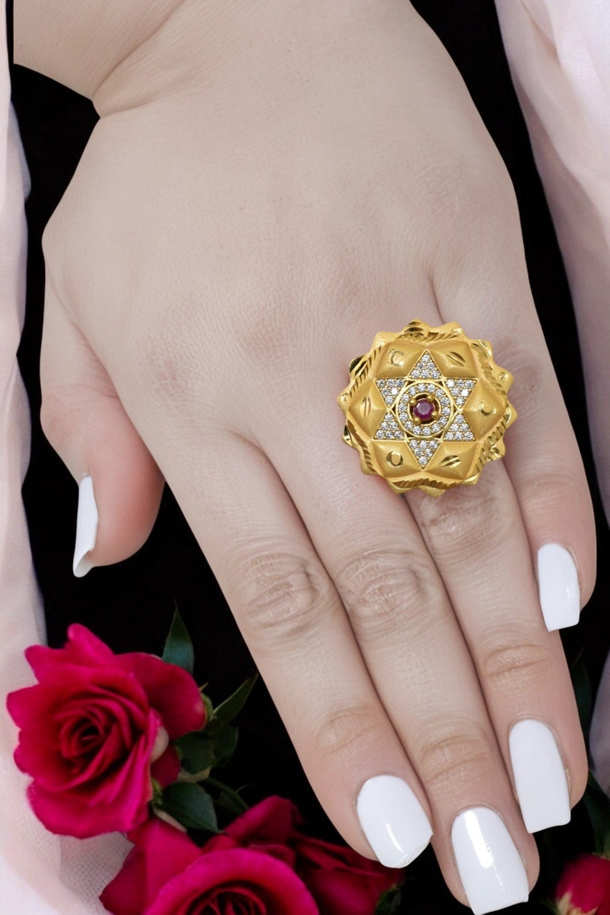 Gold-tone adjustable ring
