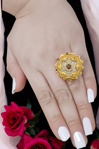 Gold-tone adjustable ring
