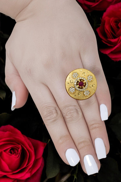 Gold-tone adjustable ring