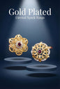 Combo set of 2-Floral Ruby AD Studded Gold Plated Adjustable Ring