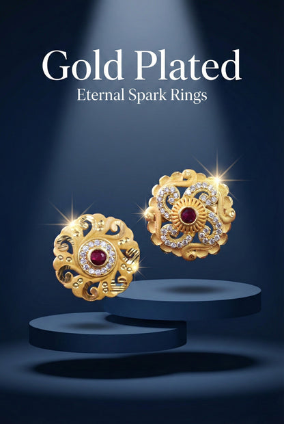 Combo set of 2-Elegant Floral AD Studded Adjustable Ring for Women