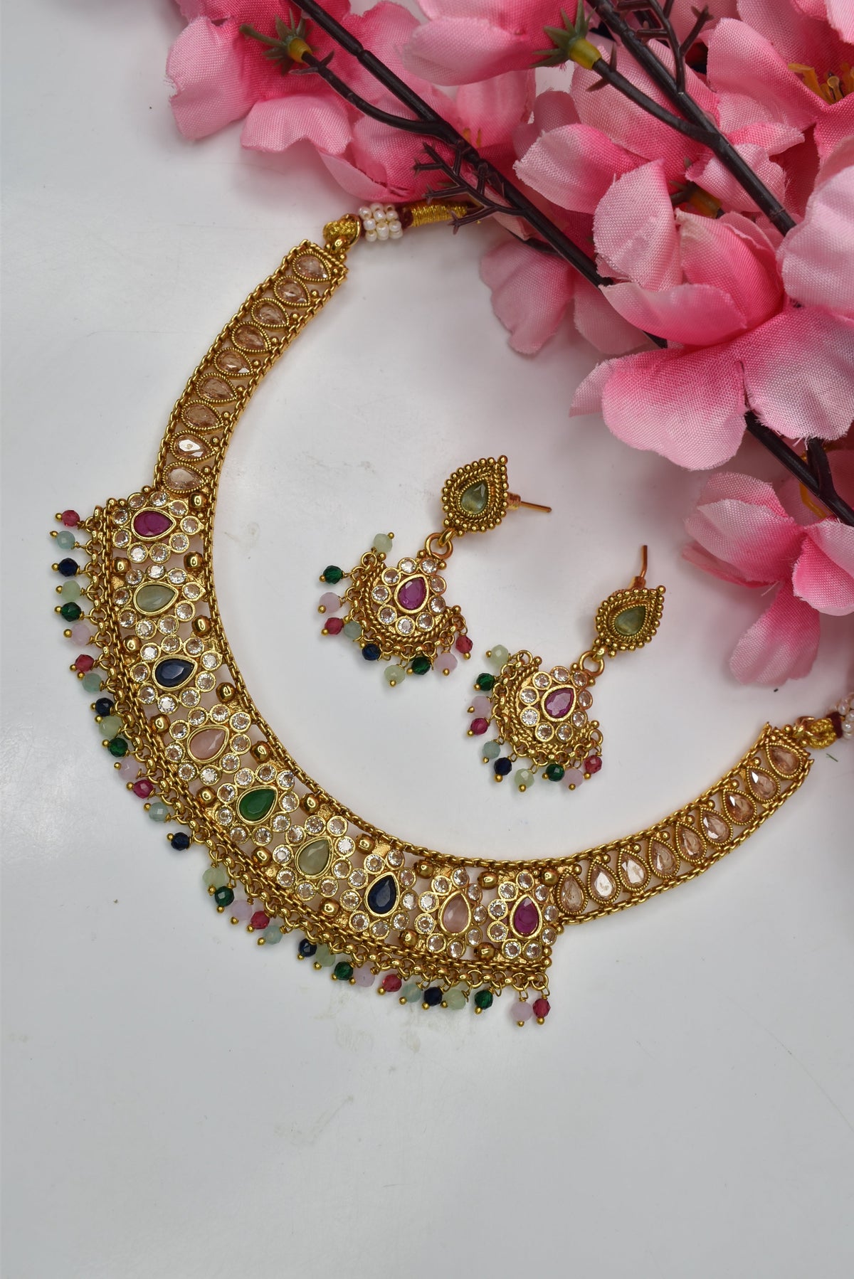 Wedding wear bridal jewelery Partywear necklace jewelry set for women