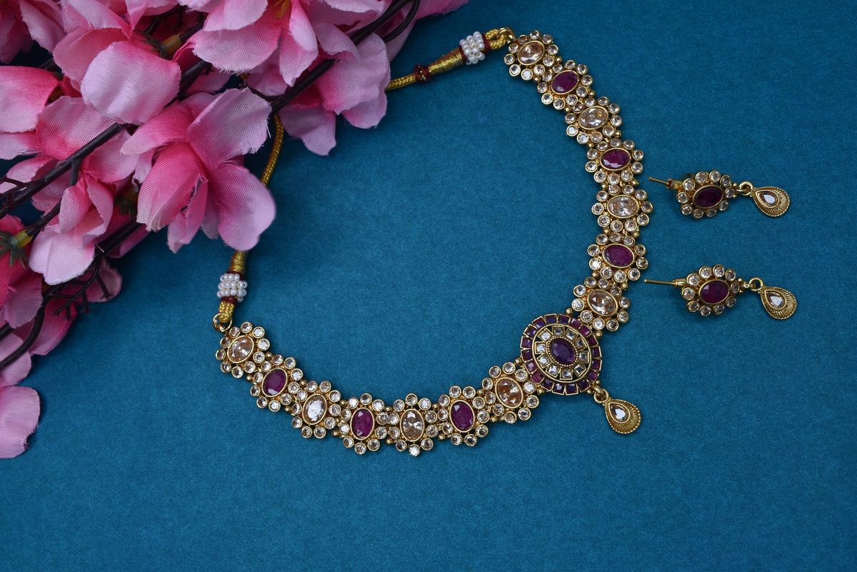 Wedding wear bridal jewelery Partywear necklace jewelry set for women
