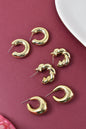 Anti Tarnish Stud  Gold plated Korean Minimal Tear Drop Pack of 3 earrings
