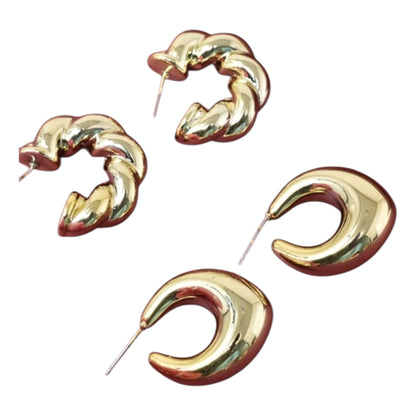 Trendy earring women,Combo earring,golden trending earrings, Pack of 2 Korean Teardrops and hoops earrings studs for women n girls,Korean earring combo,Hoop earrings,drop earrings,tiny earrings,minimlist earrings,celestial higgie earrings for girls n women,gift ideas Korean Jewelery