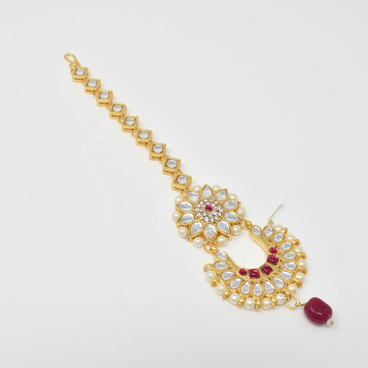 Rajputi Borla Mangtikka studded with Pearl Stone for women