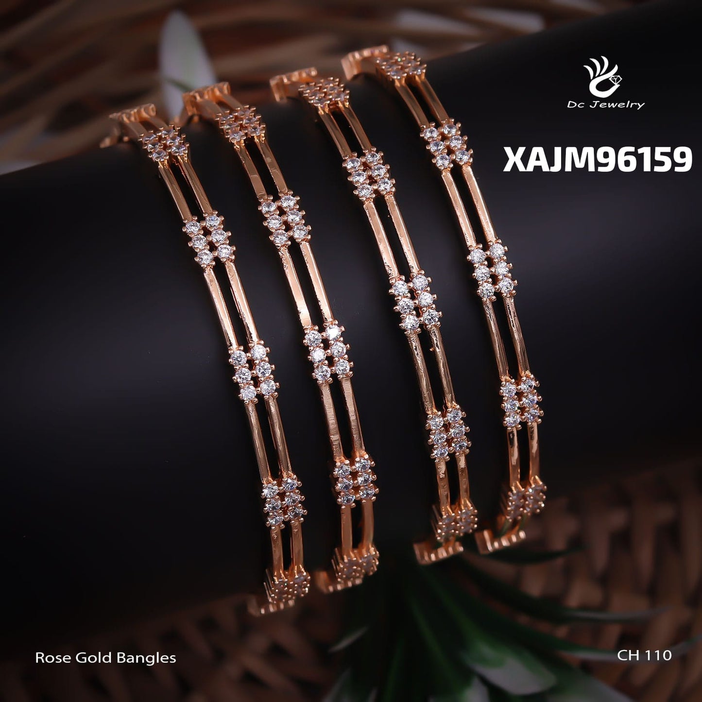 AD ROSE GOLD BANGELS 4 pcs -2.4-2.6-2.8-CH110