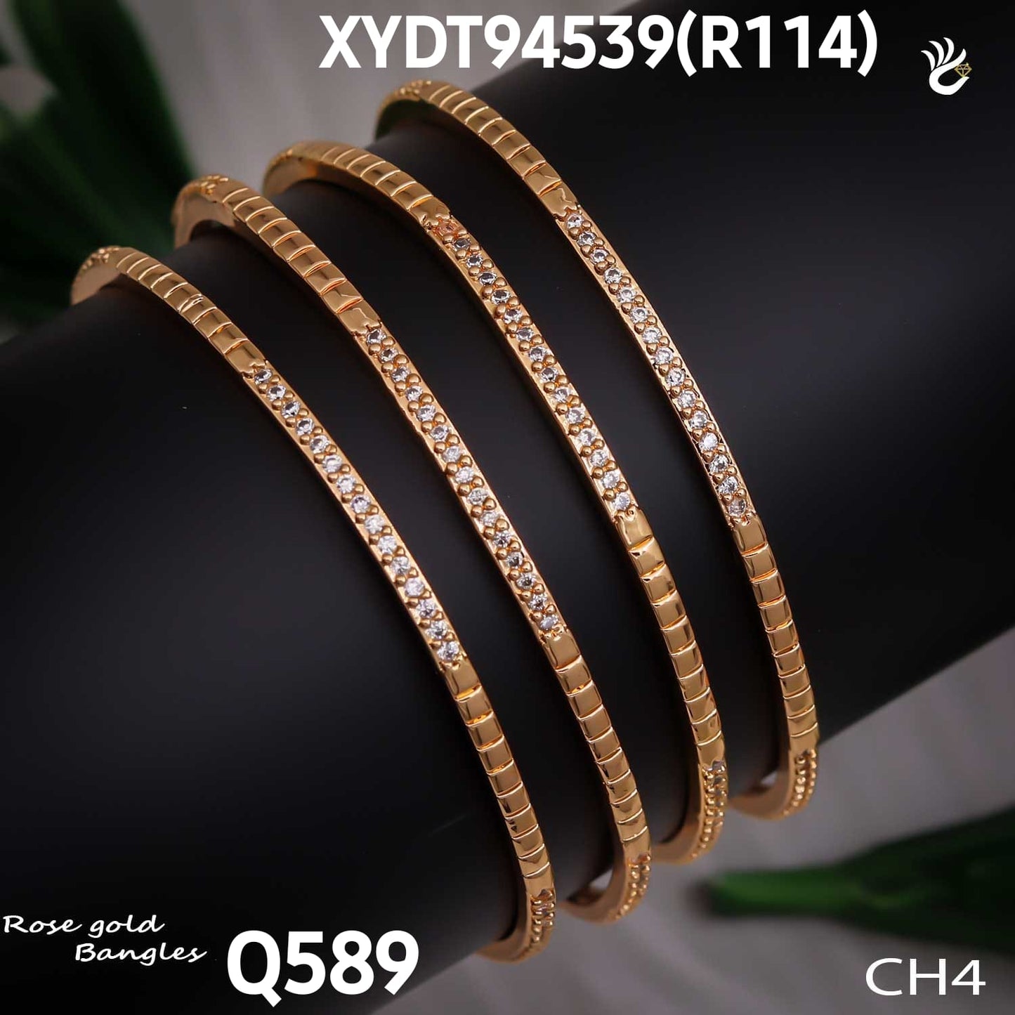 AD ROSE GOLD BANGELS 4 pcs -2.4-2.6-2.8-CH4