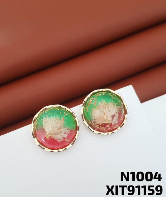 ANTI TARNISH resin earrings STUD Tops GOLDEN