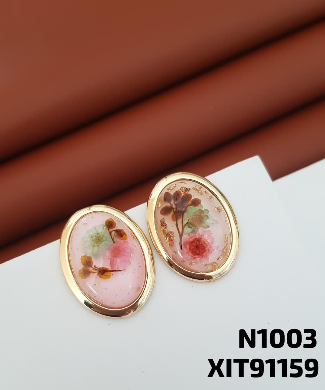 ANTI TARNISH resin earrings STUD Tops GOLDEN